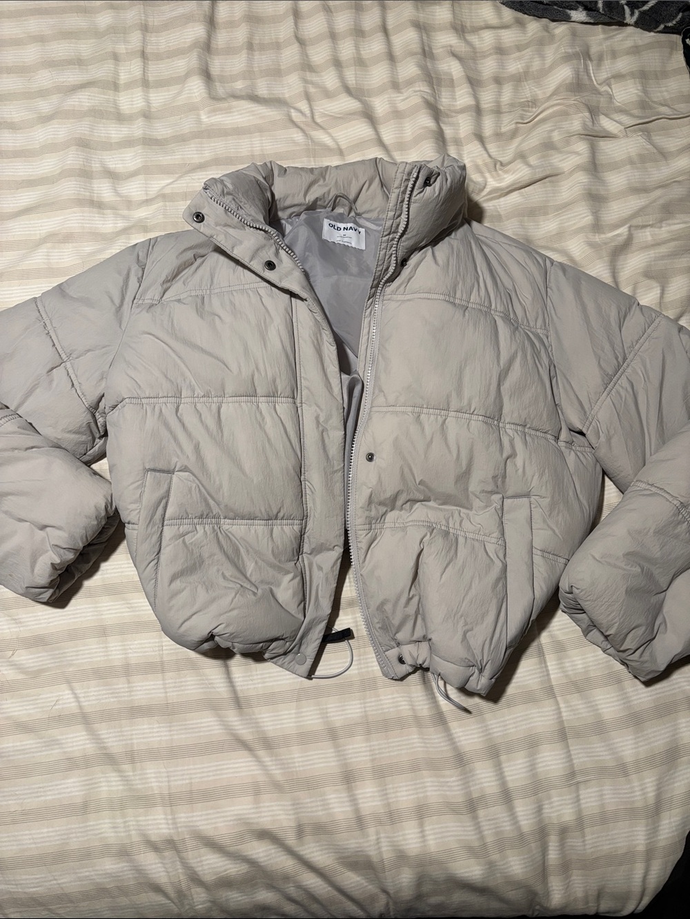 Old Navy Light Taupe Women's Puffer Jacket